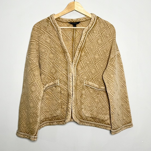 Banana Republic Quilted Cardigan New British Khaki Sz Small - Picture 2 of 12